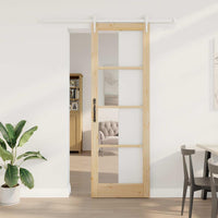 Porta Scorrevole Manuale Marrone 78 x 232 cm Legno e metallo 3332359