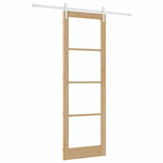 Porta Scorrevole Manuale Marrone 78 x 232 cm Legno e metallo 3332359