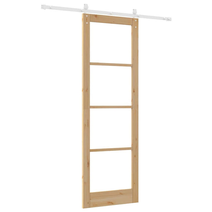 Porta Scorrevole Manuale Marrone 78 x 232 cm Legno e metallo 3332359