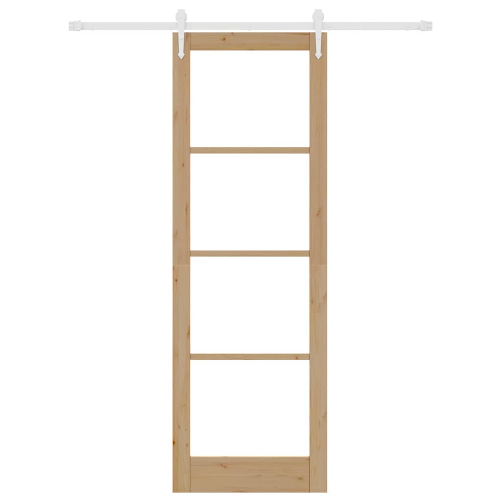 Porta Scorrevole Manuale Marrone 78 x 232 cm Legno e metallo 3332359