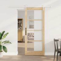 Porta Scorrevole Manuale Marrone 83 x 202 cm Legno e metallo 3332361