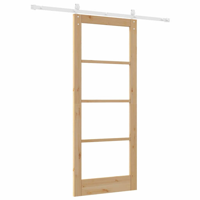 Porta Scorrevole Manuale Marrone 83 x 202 cm Legno e metallo 3332361
