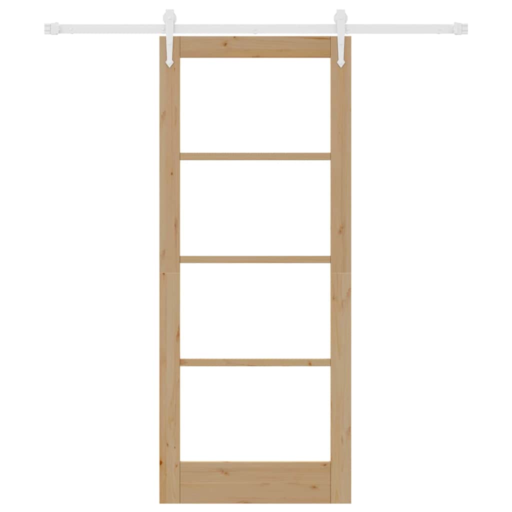 Porta Scorrevole Manuale Marrone 83 x 202 cm Legno e metallo 3332361