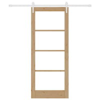 Porta Scorrevole Manuale Marrone 83 x 202 cm Legno e metallo 3332361