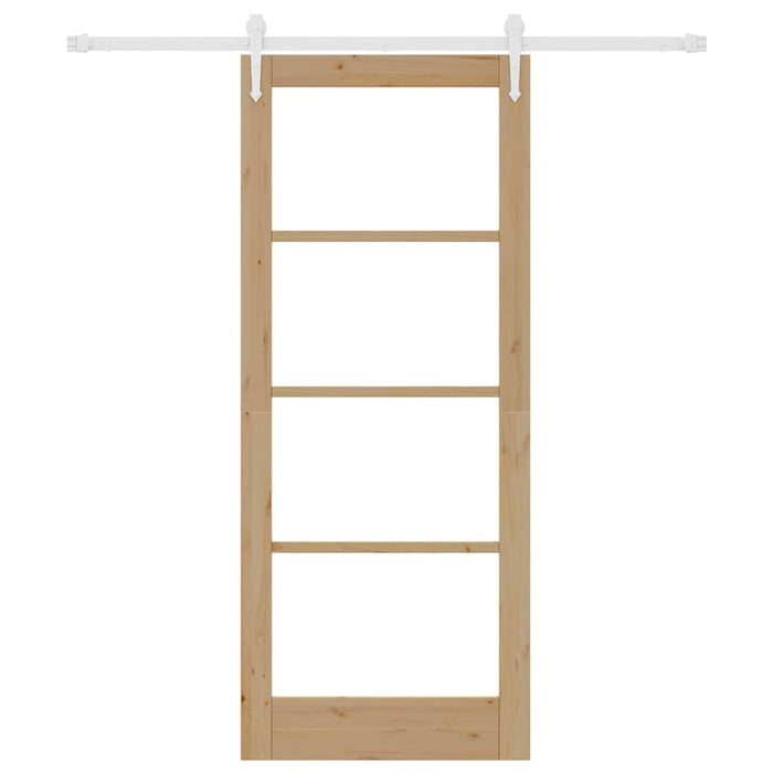 Porta Scorrevole Manuale Marrone 83 x 202 cm Legno e metallo 3332361