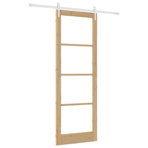 Porta Scorrevole Manuale Marrone 83 x 232 cm Legno e metallo 3332365