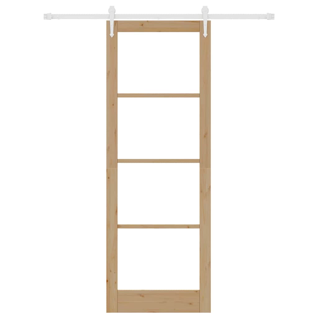 Porta Scorrevole Manuale Marrone 83 x 232 cm Legno e metallo 3332365