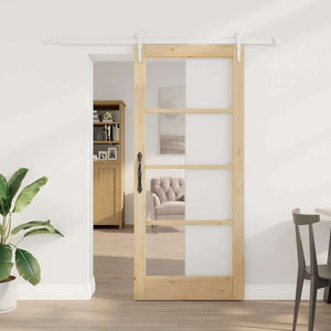 Porta Scorrevole Manuale Marrone 86 x 198.5 cm Legno e metallo 3332367