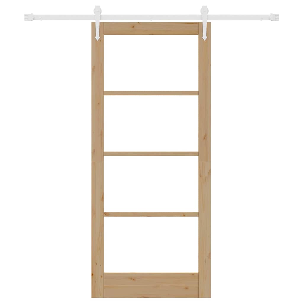 Porta Scorrevole Manuale Marrone 86 x 198.5 cm Legno e metallo 3332367