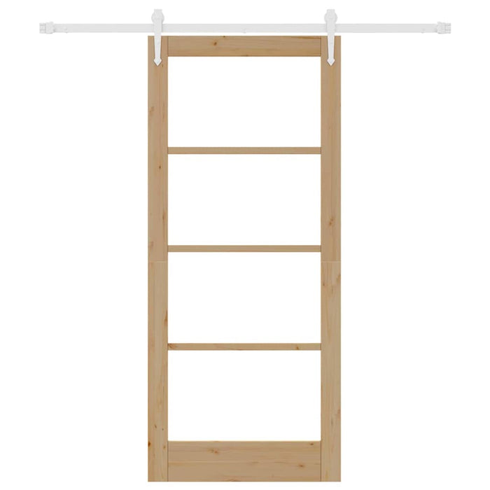 Porta Scorrevole Manuale Marrone 86 x 198.5 cm Legno e metallo 3332367