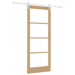 Porta Scorrevole Manuale Marrone 86 x 211 cm Legno e metallo 3332369