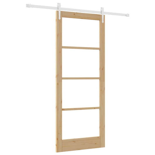 Porta Scorrevole Manuale Marrone 86 x 211 cm Legno e metallo 3332369