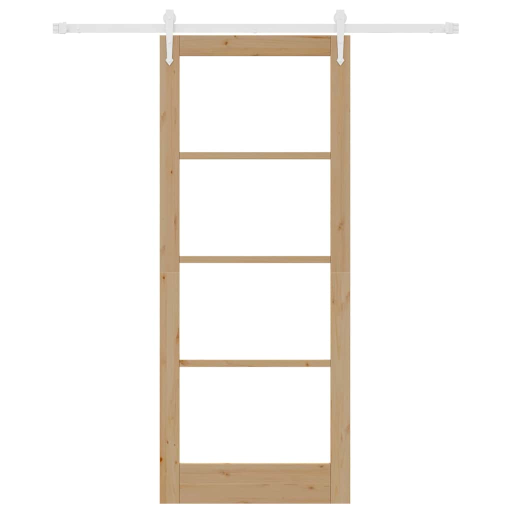 Porta Scorrevole Manuale Marrone 86 x 211 cm Legno e metallo 3332369