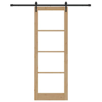 Set di porta scorrevole  con accessori 83x232 cm in legno massello di pino 3332393