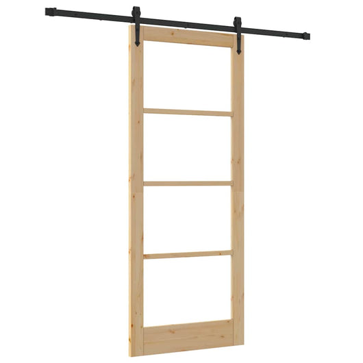 Porta scorrevole  con set di ferramenta 86x211 cm Legno massello di pino 3332397