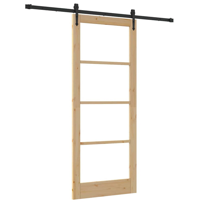 Porta scorrevole  con set di ferramenta 86x211 cm Legno massello di pino 3332397