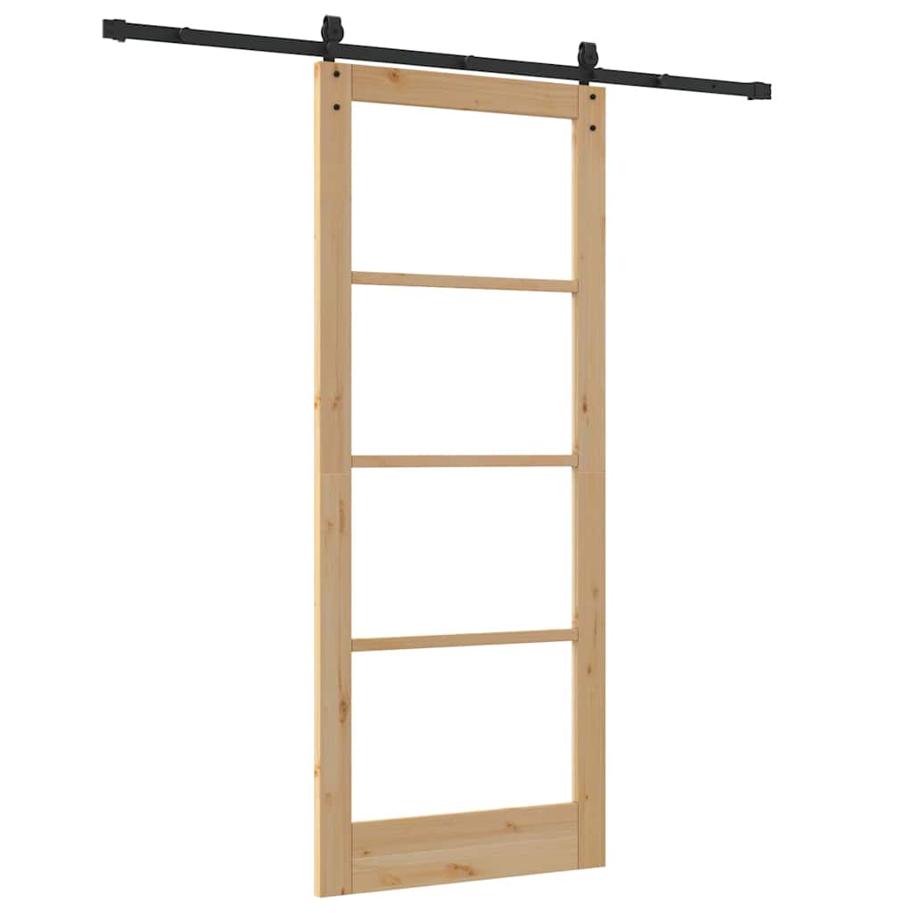 Porta scorrevole  con set di ferramenta 86x211 cm Legno massello di pino 3332397