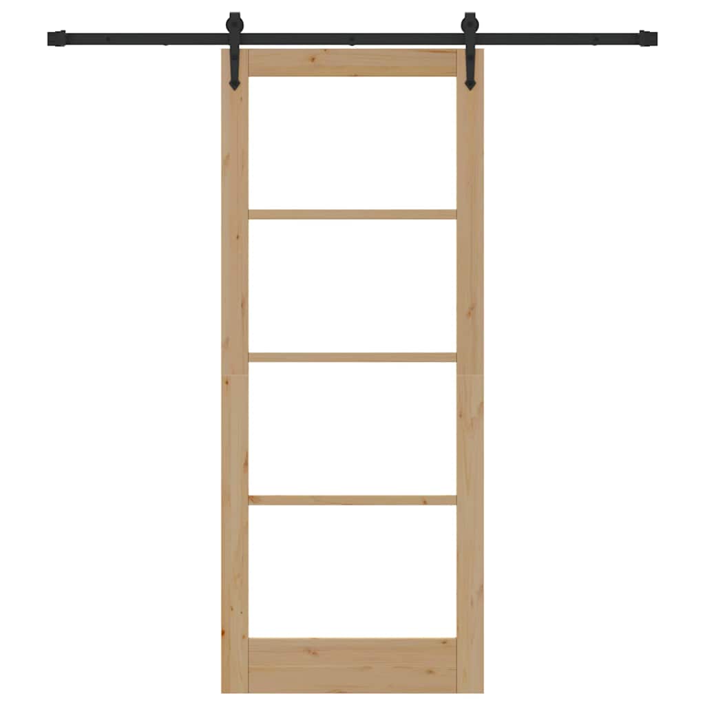 Porta scorrevole  con set di ferramenta 86x211 cm Legno massello di pino 3332397