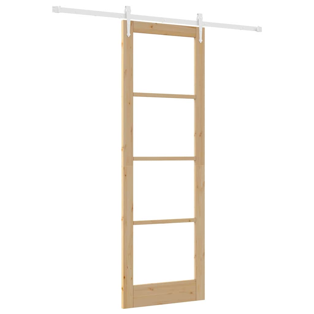 Porta scorrevole  con set di ferramenta 78x232 cm in legno massello di pino 3332415