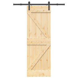 Porta Scorrevole con Set Hardware 70x210 cm Legno Massello Pino 3332604