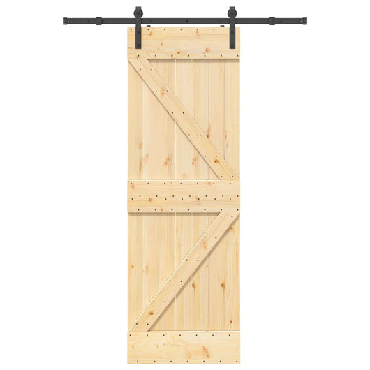 Porta Scorrevole con Set Hardware 70x210 cm Legno Massello Pino 3332604