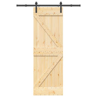 Porta Scorrevole con Set Hardware 70x210 cm Legno Massello Pino 3332604