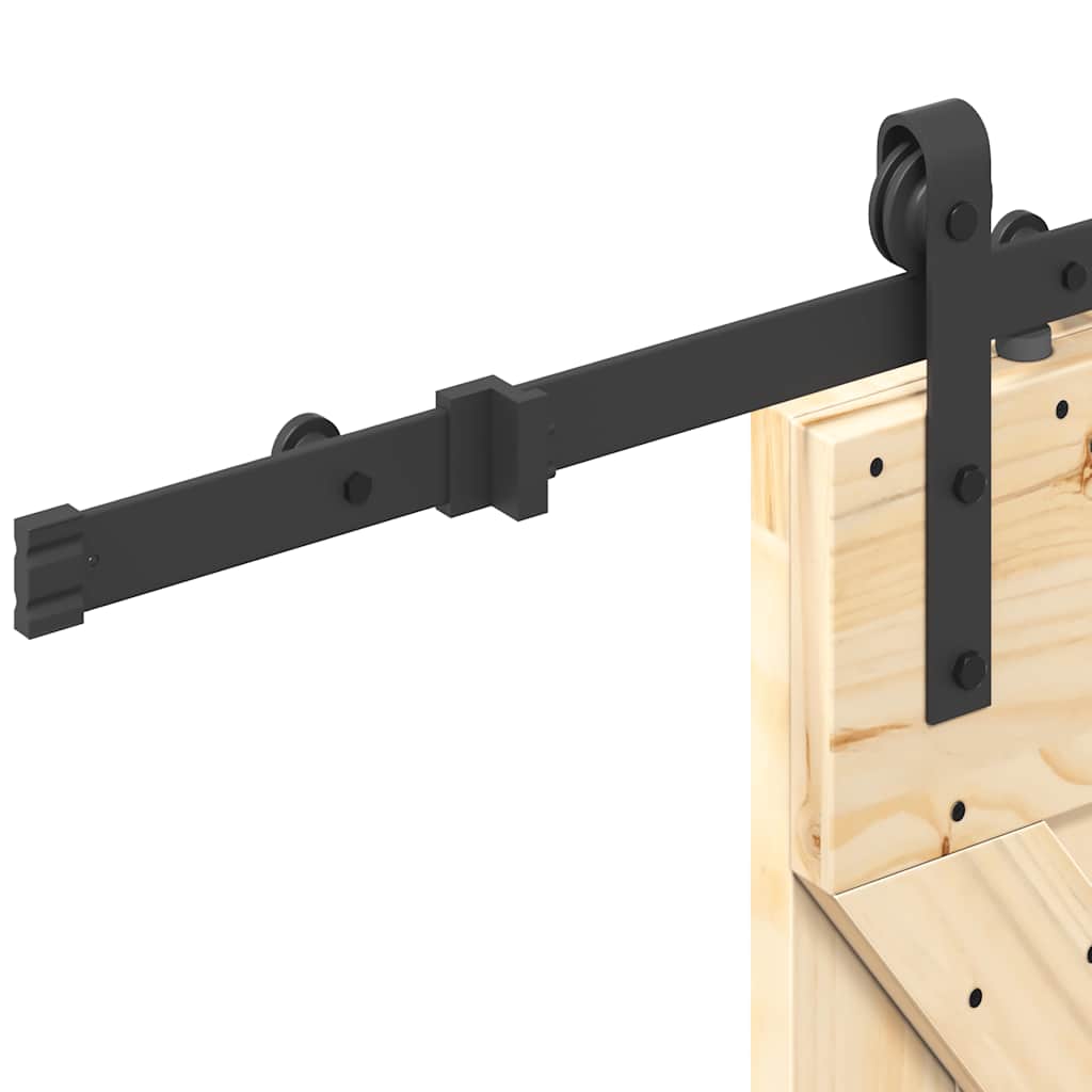 Porta Scorrevole con Set Hardware 96x210 cm Legno Massello Pino 3332606