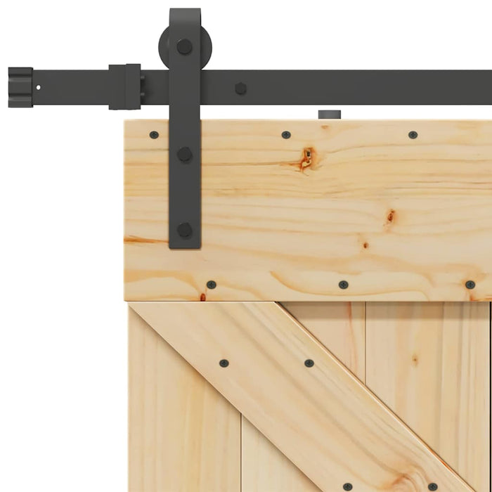 Porta Scorrevole con Set Hardware 80x210 cm Legno Massello Pino