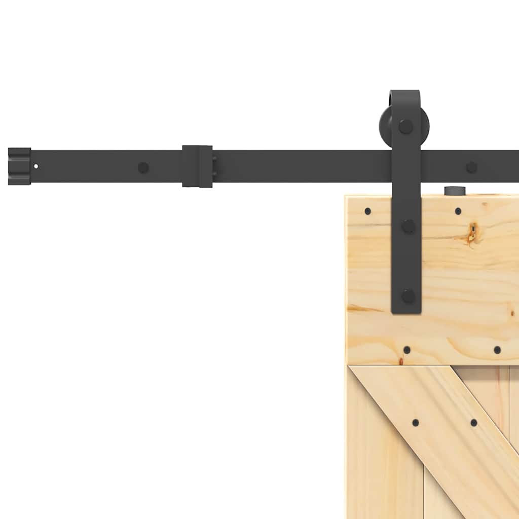 Porta Scorrevole con Set Hardware 95x210 cm Legno Massello Pino 3332612