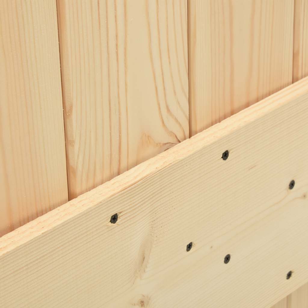 Porta Scorrevole con Set Hardware 95x210 cm Legno Massello Pino 3332612