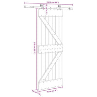 vidaXL Porta Scorrevole con Set Hardware 70x210 cm Legno Massello Pino