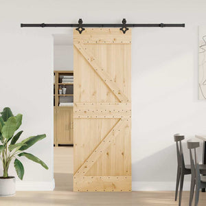 vidaXL Porta Scorrevole con Set Hardware 70x210 cm Legno Massello Pino