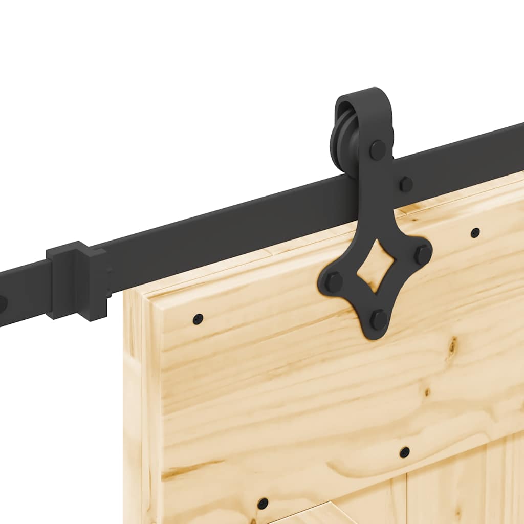Porta Scorrevole con Set Hardware 85x210 cm Legno Massello Pino 3332635