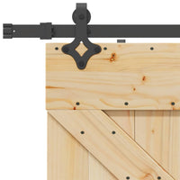 vidaXL Porta Scorrevole con Set Hardware 80x210 cm Legno Massello Pino