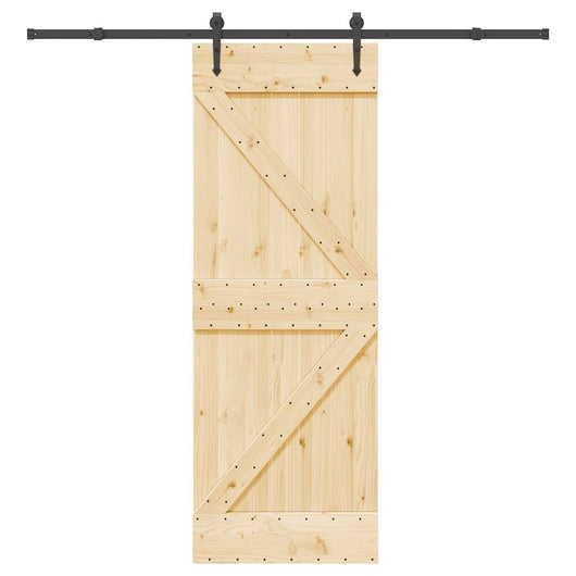 Porta Scorrevole con Set Hardware 70x210 cm Legno Massello Pino 3332646