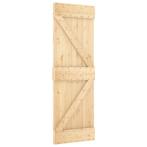 Porta Scorrevole con Set Hardware 70x210 cm Legno Massello Pino 3332646