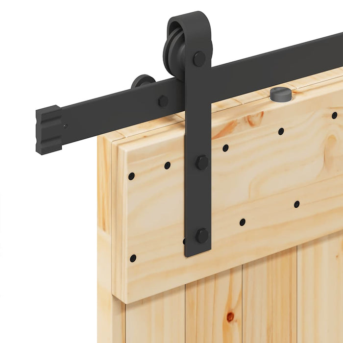 Porta Scorrevole con Set Hardware 80x210 cm Legno Massello Pino 3332653