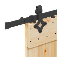 Porta Scorrevole con Set Hardware 70x210 cm Legno Massello Pino 3332676