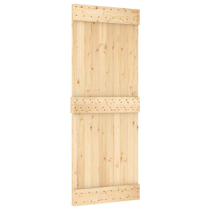 Porta Scorrevole con Set Hardware 80x210 cm Legno Massello Pino 3332677