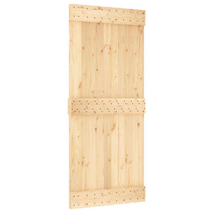 Porta Scorrevole con Set Hardware 90x210 cm Legno Massello Pino 3332685