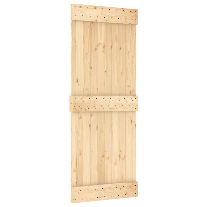 Porta Scorrevole con Set Hardware 80x210 cm Legno Massello Pino 3332689