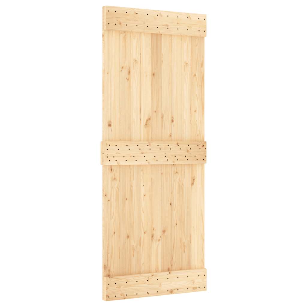 Porta Scorrevole con Set Hardware 85x210 cm Legno Massello Pino 3332690