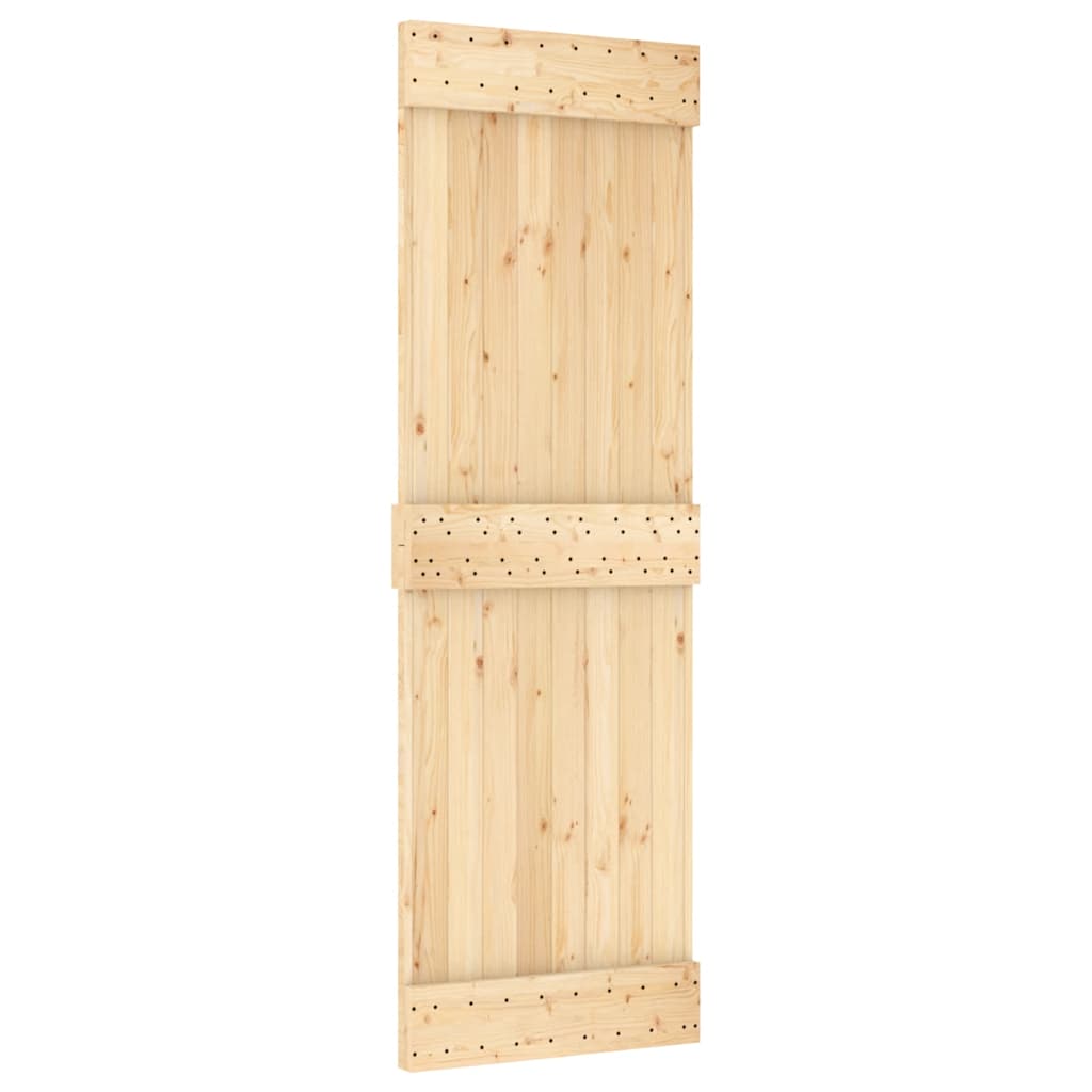 Porta Scorrevole con Set Hardware 70x210 cm Legno Massello Pino 3332694