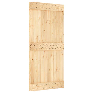 Porta Scorrevole con Set Hardware 95x210 cm Legno Massello Pino 3332698