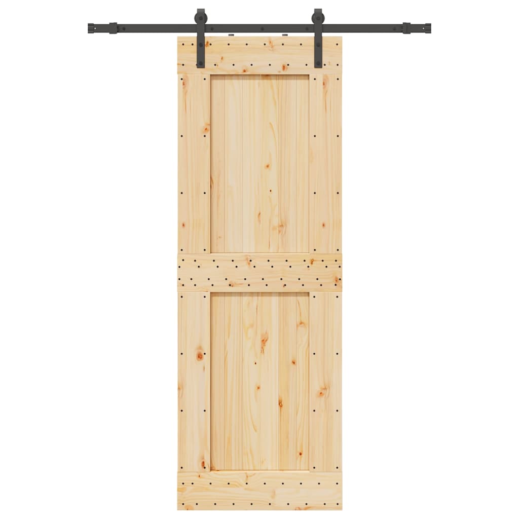 Porta Scorrevole con Set Hardware 85x210 cm Legno Massello Pino