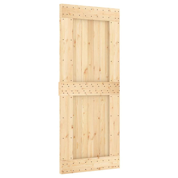 Porta Scorrevole con Set Hardware 85x210 cm Legno Massello Pino