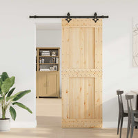 vidaXL Porta Scorrevole con Set Hardware 85x210 cm Legno Massello Pino