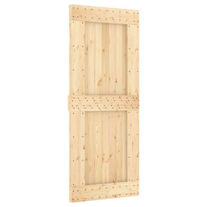 Porta Scorrevole con Set Hardware 85x210 cm Legno Massello Pino 3332726