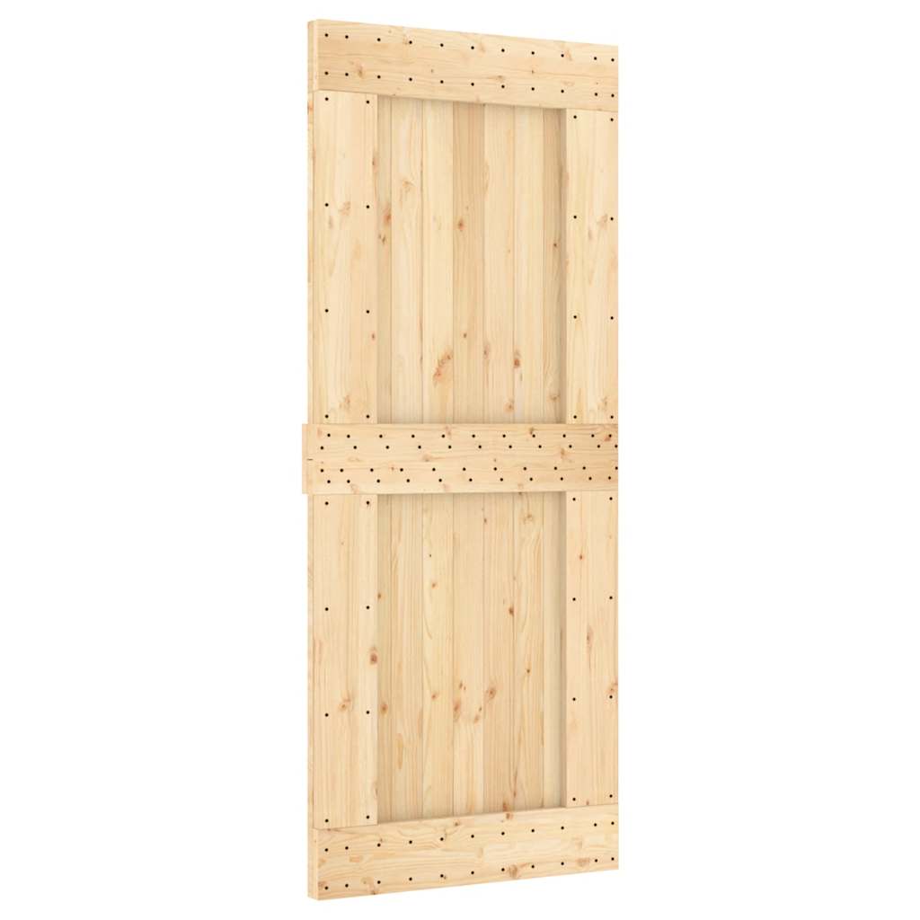 Porta Scorrevole con Set Hardware 85x210 cm Legno Massello Pino 3332732