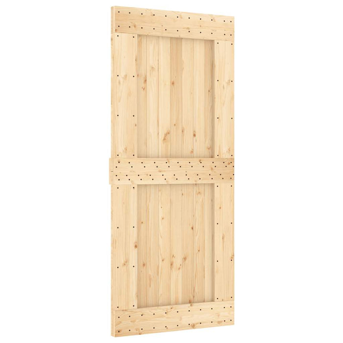 vidaXL Porta Scorrevole con Set Hardware 90x210 cm Legno Massello Pino